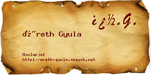 Éreth Gyula névjegykártya