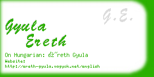 gyula ereth business card